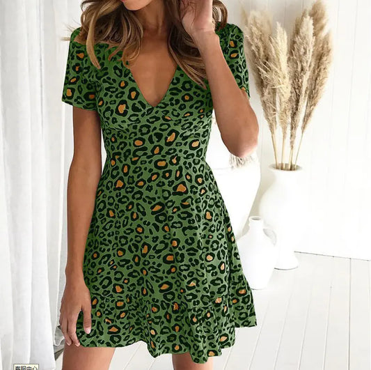 2020 Fashionable Leopard Print Sexy Dress