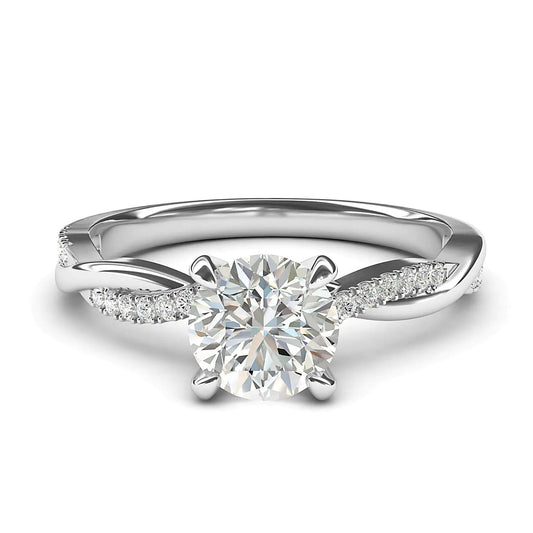 10k White Gold 4-Prong Petite Twisted Vine 1.0 CT Genuine Moissanite Engagement Ring Promise Bridal Ring (6)
