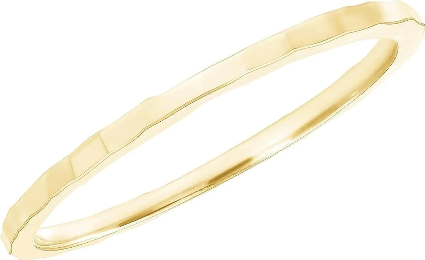 10ct Dainty Solid Gold Rings for Women - 1mm Ridged Gold Stacking Rings Jewelry - Simple Thin Dainty Rings Available in 4 – 12 Ring Sizes - Non Tarnish Gold Rings with 3 Gold Colours Made In USA